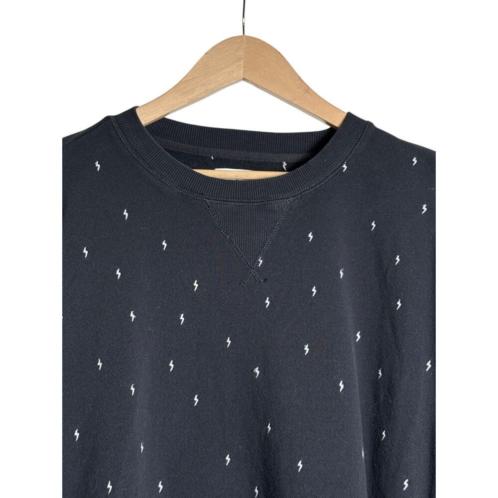 Lou & Grey Lightning Bolt Sweatshirt XXL Black Cotton Oversized Crewneck - Picture 4 of 7